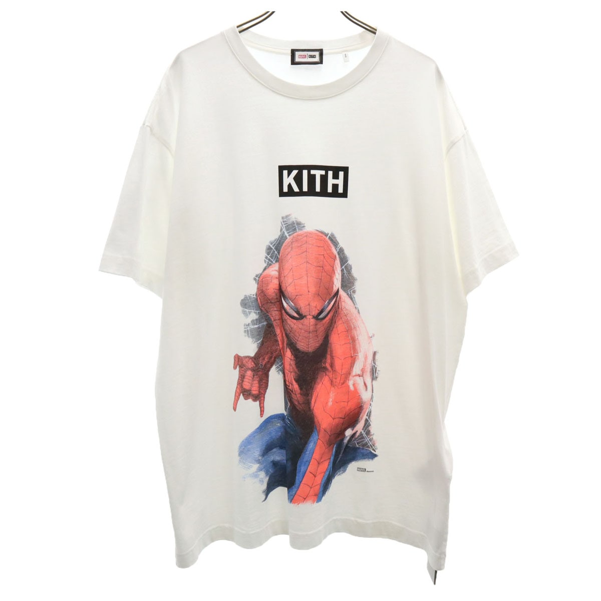 KITH キス コラボ 未使用 半袖 Tシャツ L 白 スパイダーマン タグ付き メンズ 古着