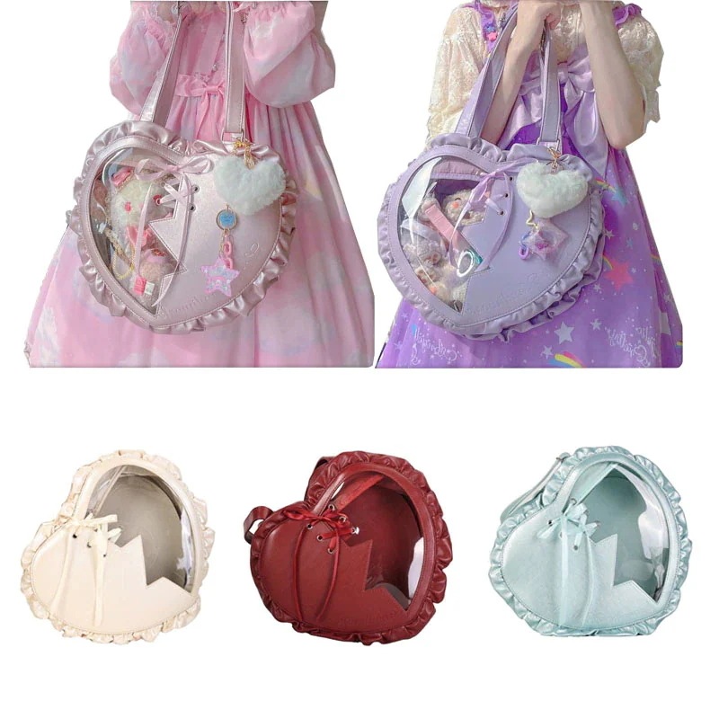 【急速出荷!】痛バッグ新デザイン ハート型 ショルダーバッグ 地雷 量産型 ロリータ パンク 韓国おしゃれ 可愛い