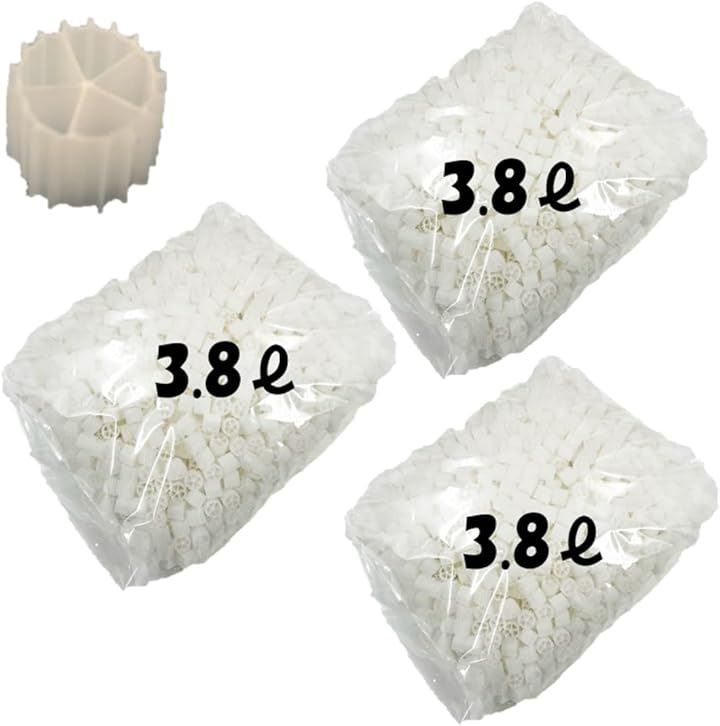 流動濾過材 流動ろ材 水質浄化 アクアリウム 流動床式 生物濾過 濾過槽用 ろ過材 ドライ ウエット 水槽用品 11.4L 1cmx1cm 5穴