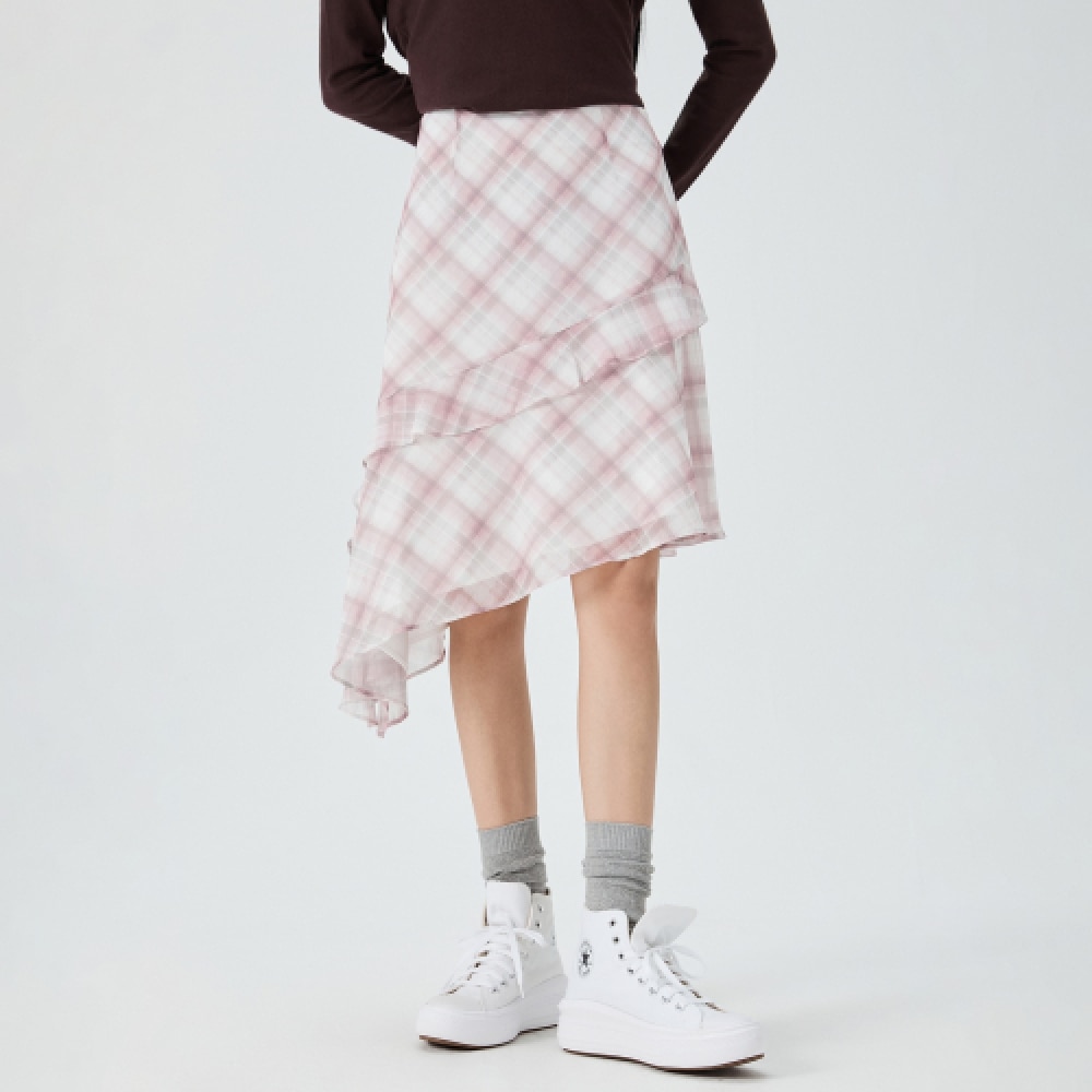 ミクソチェックアンフットスカート_miwwhf871G