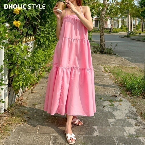 [メガ割りSALE]バッククロスティアードワンピース・p543277