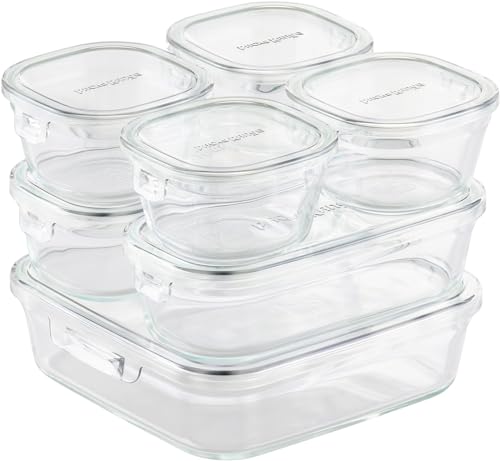 iwaki(イワキ) 耐熱ガラス 保存容器 アーバンクリア 7個セット パック&レンジ F-PRN7-UCL