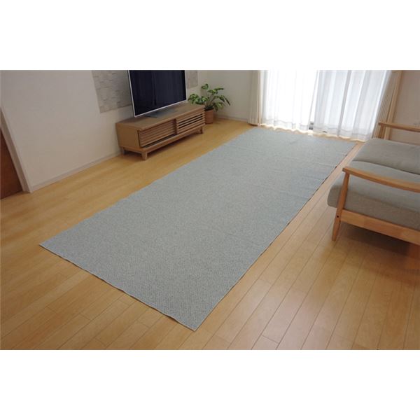 ラグマット/絨毯 (2畳 アイボリー 約140×240cm) 洗える 防傷 防滑加工 ホットカーペット対応 (リビング ダイニング)