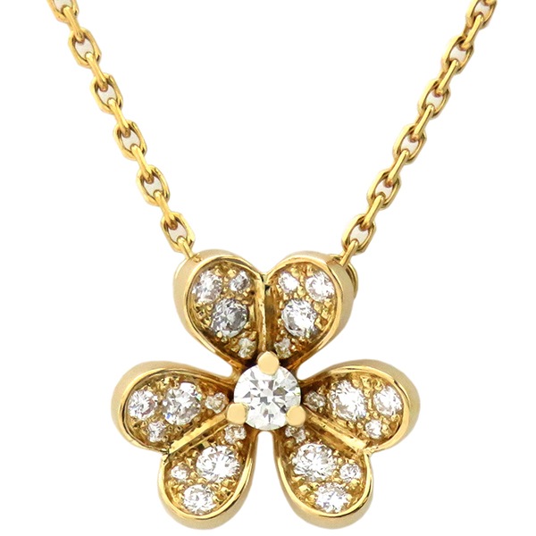 ヴァンクリーフアーペル Van Cleef & Arpels ネックレス フリヴォル ペンダント ミニ ダイヤ K18YG ダイヤモンド イエローゴールド 750YG 25石 VCARP24000 【