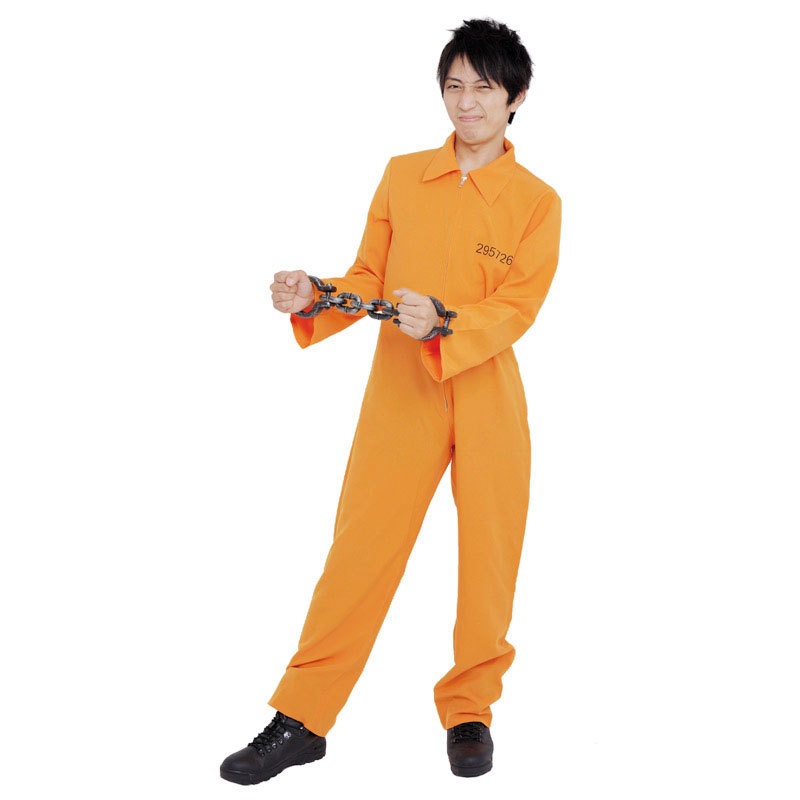 コスプレ 仮装 Patymo ジャンプスーツ(囚人服) オレンジ 【 コスプレ 衣装 ハロウィン 仮装 コスチューム 服 メンズ プリズナー 大人用 男性用 パーティーグッズ 余興 】