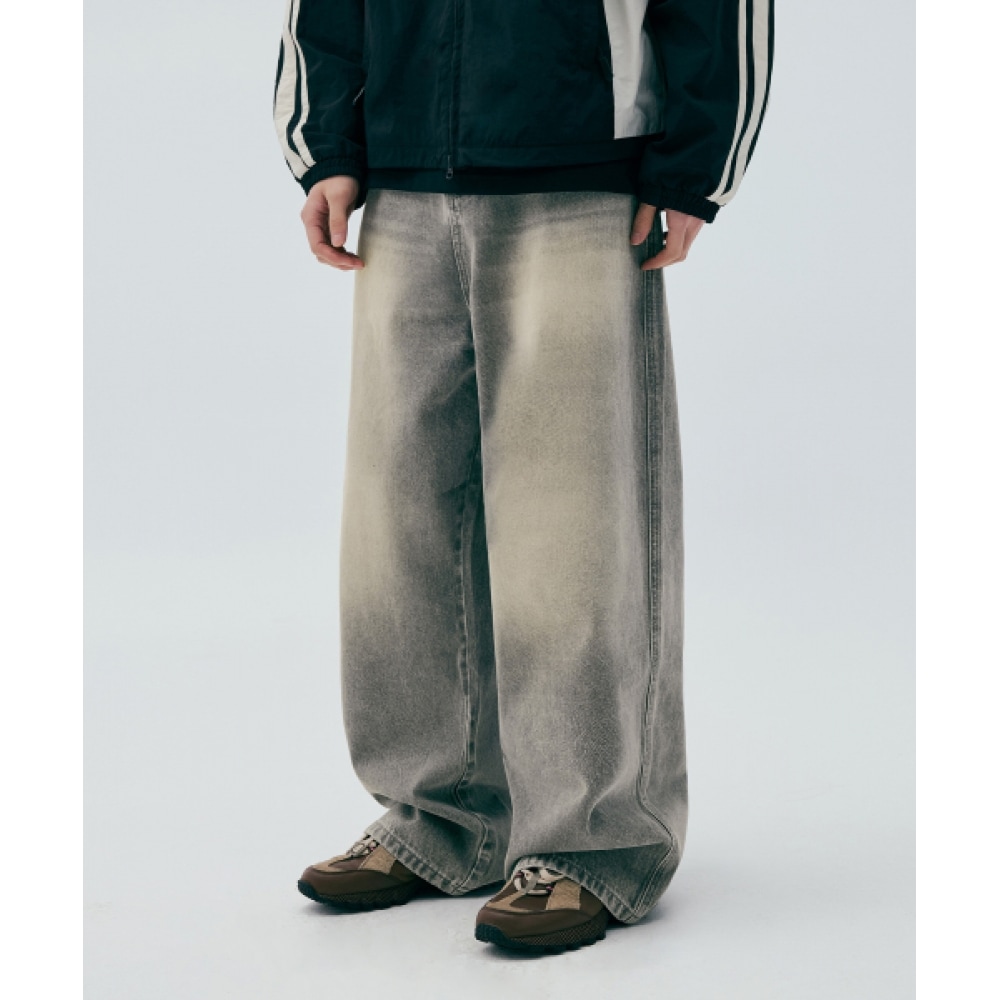 CODEGY エクストラワイドスーパーバギーフィットマッドデニムパンツ_ライトグレー