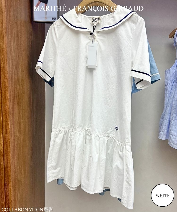 マリテフランソワジルボーワンピース Qoo10 マリテフランソワジルボー W SAILOR ONEPIEC 無地