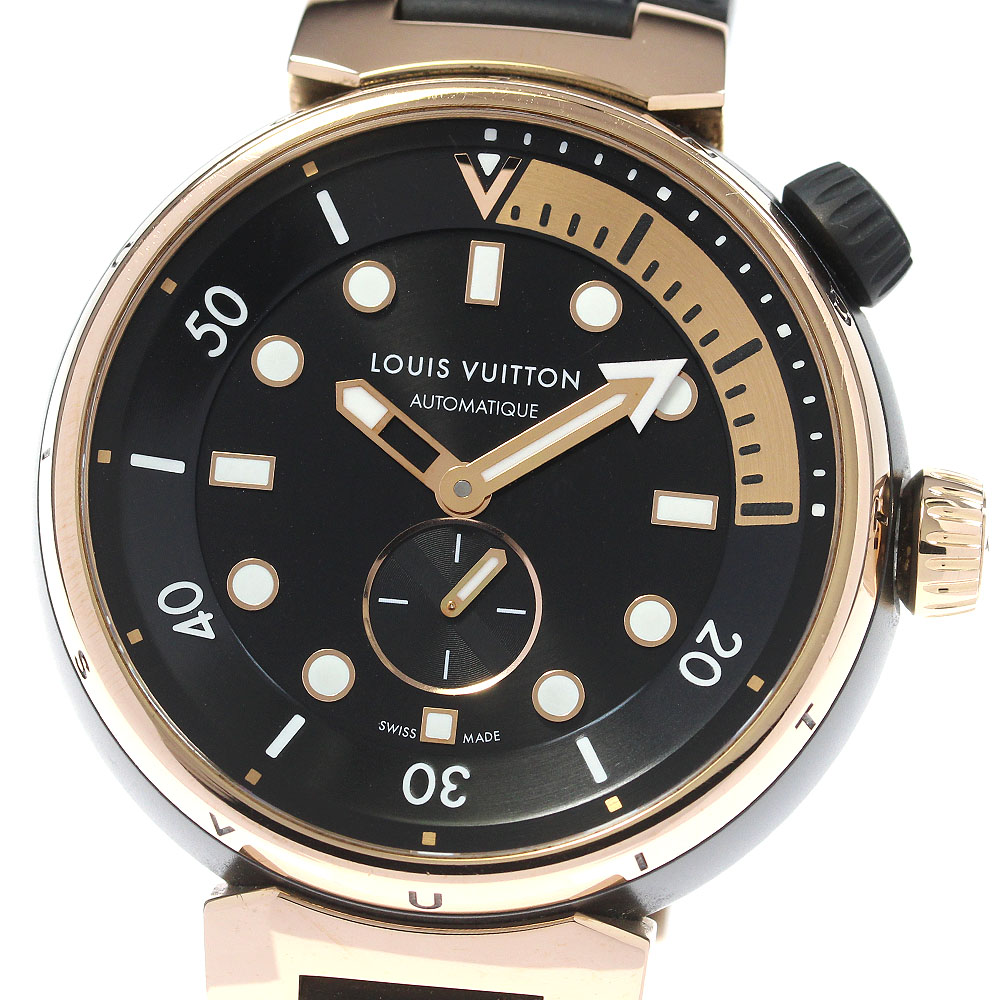 ルイ・ヴィトン LOUIS VUITTON QA123 タンブール ストリートダイバー スモールセコンド 自動巻き メンズ 良品 内箱付き_824726【中古】