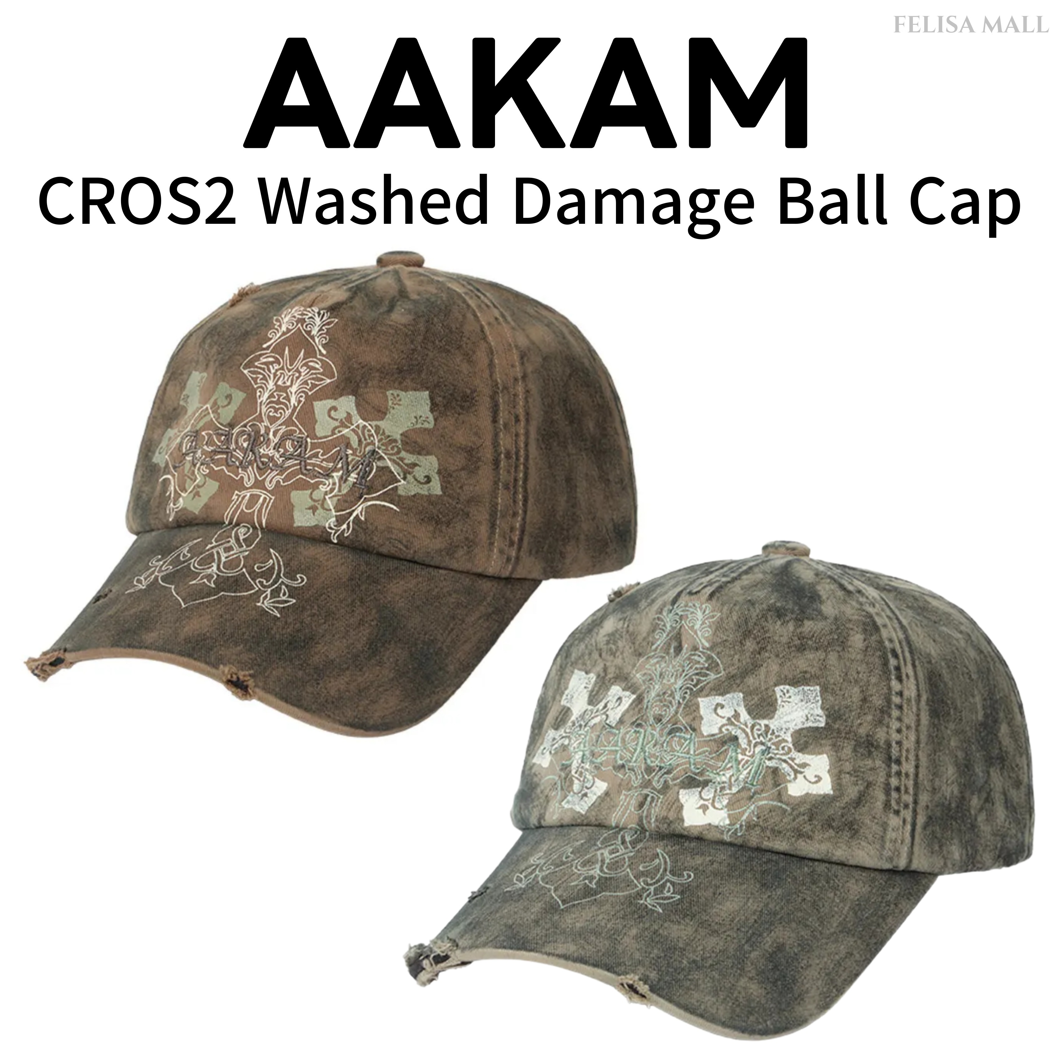 [AAKAM] CROS2 Washed Damage Ball Cap ボールキャップ 韓国人気 Qoo10] AAKAM [AAKAM] CROS2 Washed : バッグ・雑貨