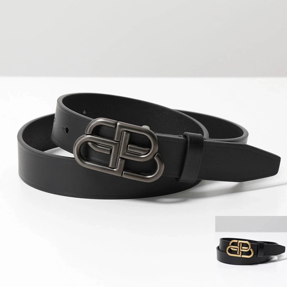 BALENCIAGA バレンシアガ ベルト BB THIN BELT 581690 1CH04 メンズ BBロゴ レザー ナローベルト カラー2色