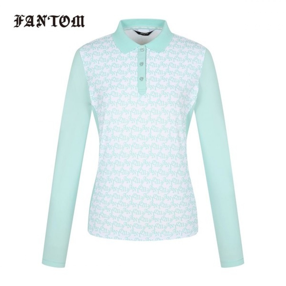 [Phantom] レディース柄カラースリーブクールカラーロングスリーブTシャツ
