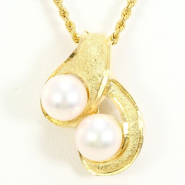 K18 18金 YG ネックレス アコヤ真珠 カード鑑別書 中古