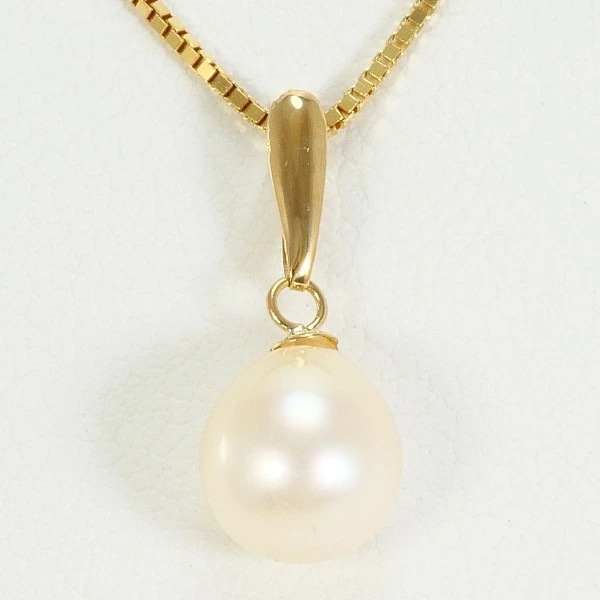 K18 18金 YG イエローゴールド ネックレス パール 約40cm ジュエリー 中古