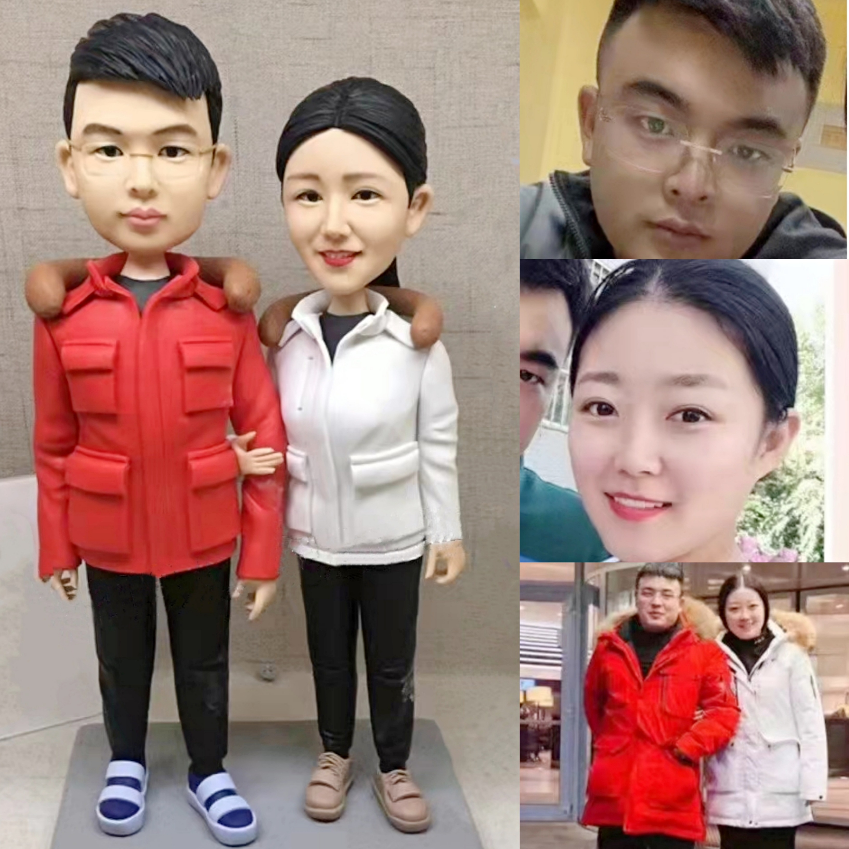 【オーダーメイド】3D肖像画 似顔絵 人形 フィギュア 結婚祝い 周年記念日 カップル 彼氏 彼女 夫婦 両親 贈呈品 記念品