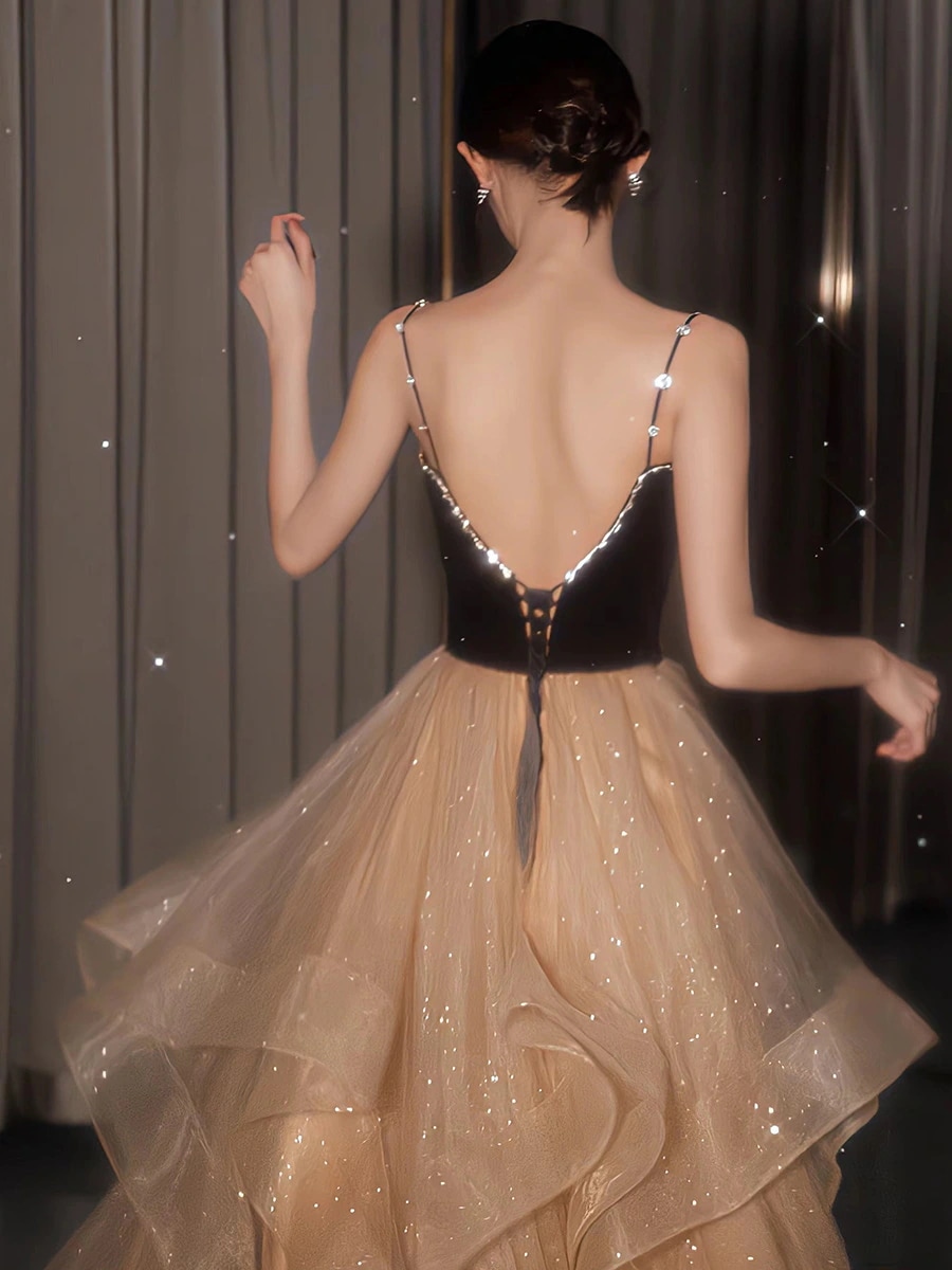 ワンピースドレスドレスバンケットドレス2025セクシーで雰囲気の誕生日ギフトドレス花嫁結婚式婚約ドレス