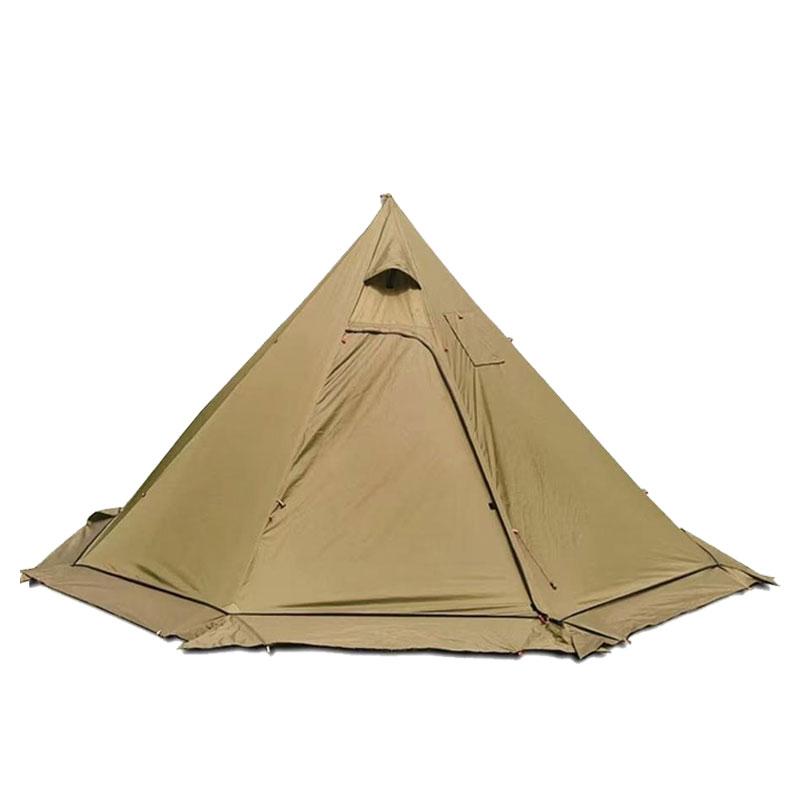2-4人用 ワンポールテント 換気窓あり テント内料理焚火可 軽量 収納コンパクト キャンプテント 簡単設営 防水防風防災