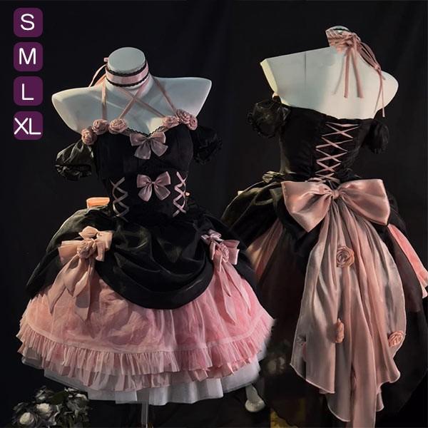 即納 ロリータ jsk ワンピース 可愛い プリンセスドレス お姫様 Lolita ロリータ服 リボン 黒 可愛い アイドル衣装 コスチューム コスプレ衣装