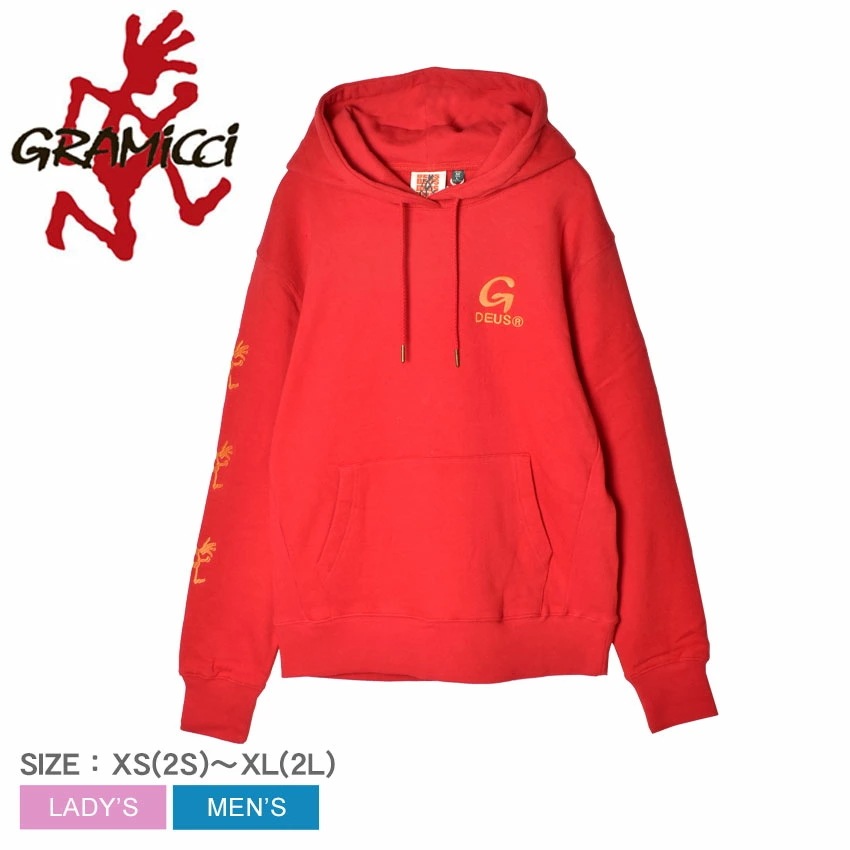 DMF218099 メンズ レディース DEUS EX MACHINA デウス エクス マキナ コラボ ユニセックス トップス フード パーカー ブランド ストリート アウトドア キャンプ レッド 赤