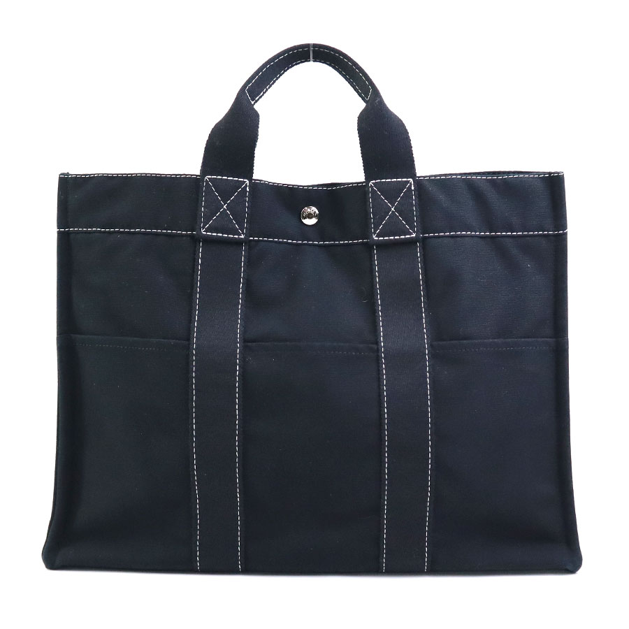 エルメス HERMES ハンドバッグ トートバッグ フールトゥ コットン ブラック ユニセックス e58066g