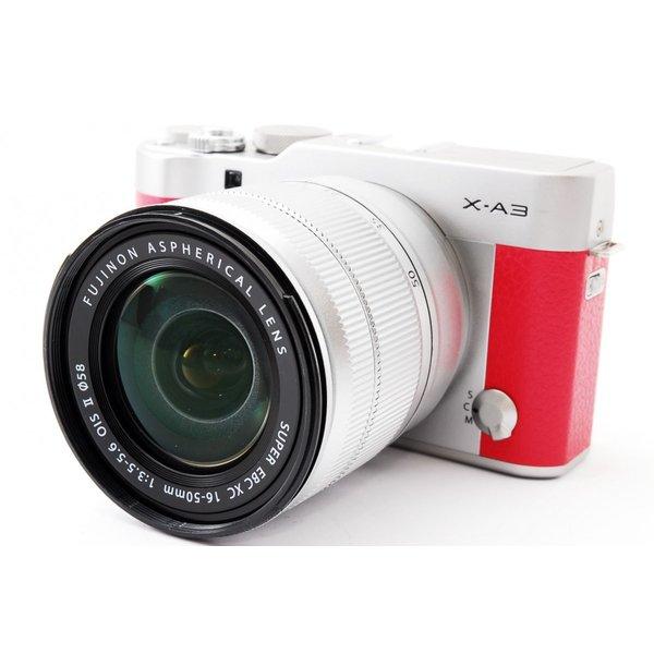 中古】フジフィルム FUJIFILM X-A3 ピンク レンズキット 美品 SDカード  