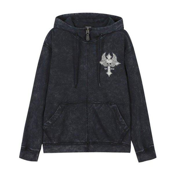 メンズスカルヴィンテージフード付きジップアップ(B245TJ390P)_DJ