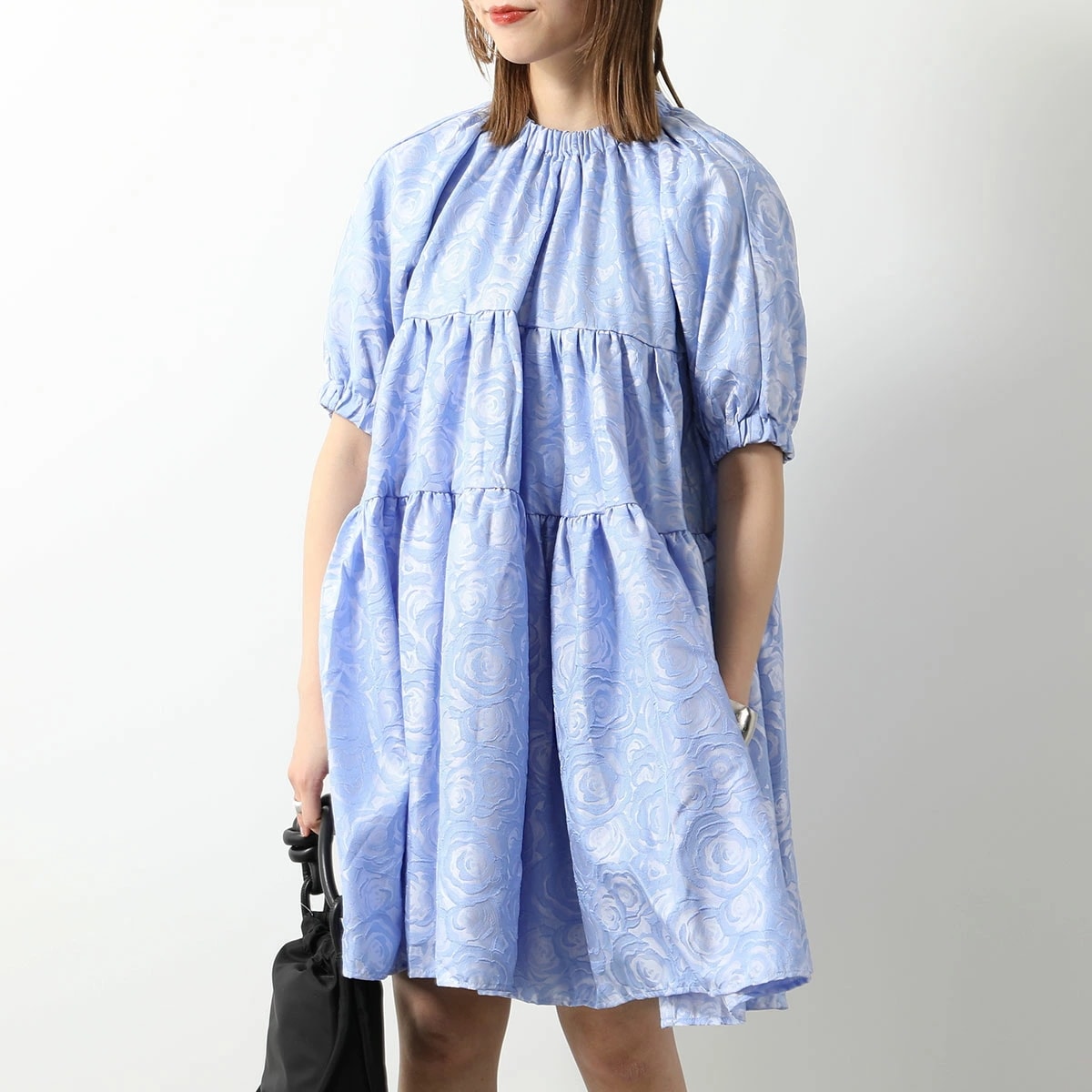 Sister Jane シスタージェーン ワンピース Sapphire Rose Jacquard Dress DR1881 レディース ジャガード 花柄 ローズ 膝丈 ミディ丈 五分袖 Teapot