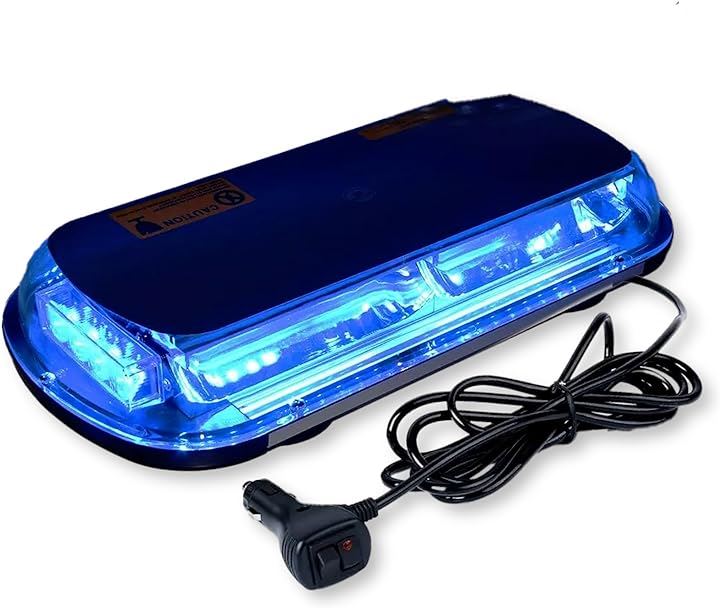 パトランプ 回転灯 12V/24V 兼用 シガーソケット式 LED 45cm ワイド 大型 フラッシュ ストロボ 点滅 防犯( ブルー, 船 エアデフレクター アンバー ミニ ワーク)