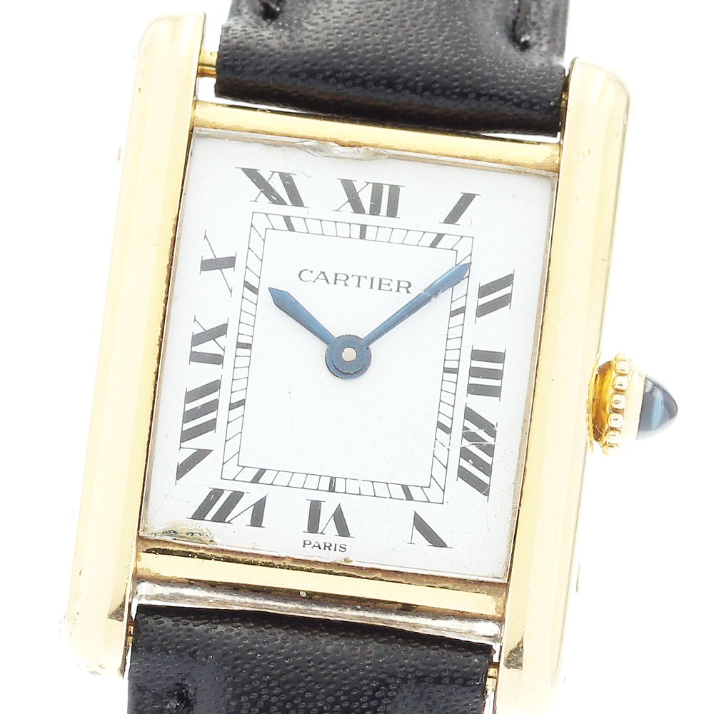 訳あり カルティエ CARTIER 82720553 タンクルイ SM K18YG PARISダイヤル 手巻き レディース _815993【中古】