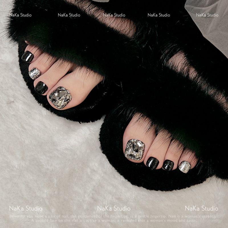 【10点セット】ブリリアントダイヤモンド 感溢れるダイヤモンドの輝き サマーフットネイルパッチウェア ネイルフット除去 フェイクネイルパッチ ハンドメイドウェア