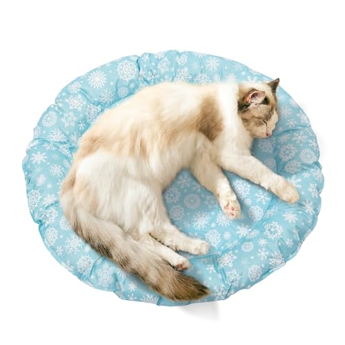 ひんやりマット クールマット ペット 冷却マット 猫 犬 クールマット 無毒ジェルマットひんやりシート 涼感冷感マット熱中症・暑さ対策 ペット用品 枕付き (L(内径50CM/外径72CM))