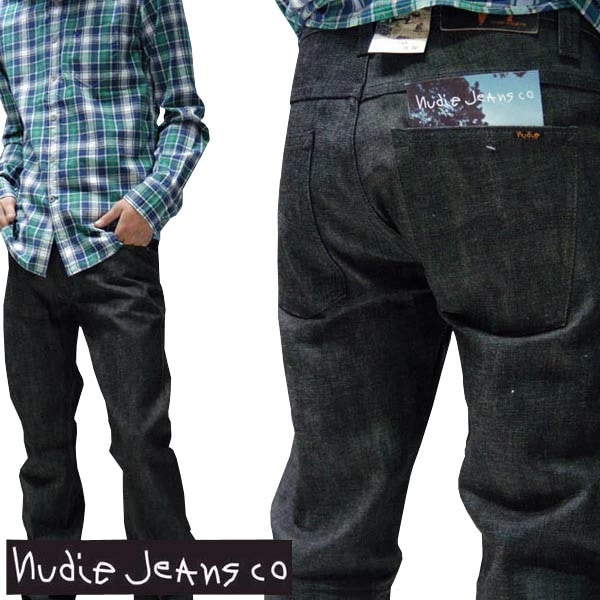 ヌーディージーンズ NUDIE JEANS メンズ ストレート デニム パンツ STRAIGHT SVEN BLACK SELVAGE ジーンズ セレブ ファッション サファリ掲載 パンツ インポート