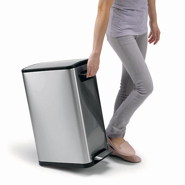 ごみ箱 省スペース 45L 両開き ふたつき キャスター スリム シルバー EKO