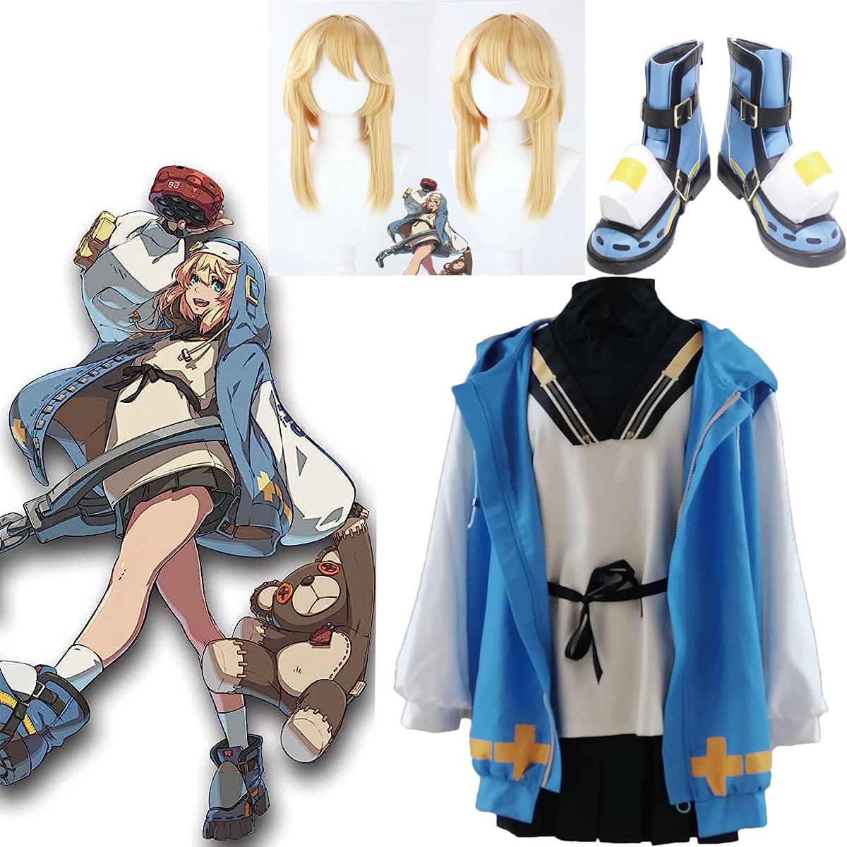 ギルティギア ストライヴ Guilty Gear STRIVE ブリジット ぶりじっと コスプレ衣装 ウィッグ 靴追加可 ハロウィン クリスマス 学園祭 文化祭 仮装 仮装 演出服 コスチューム