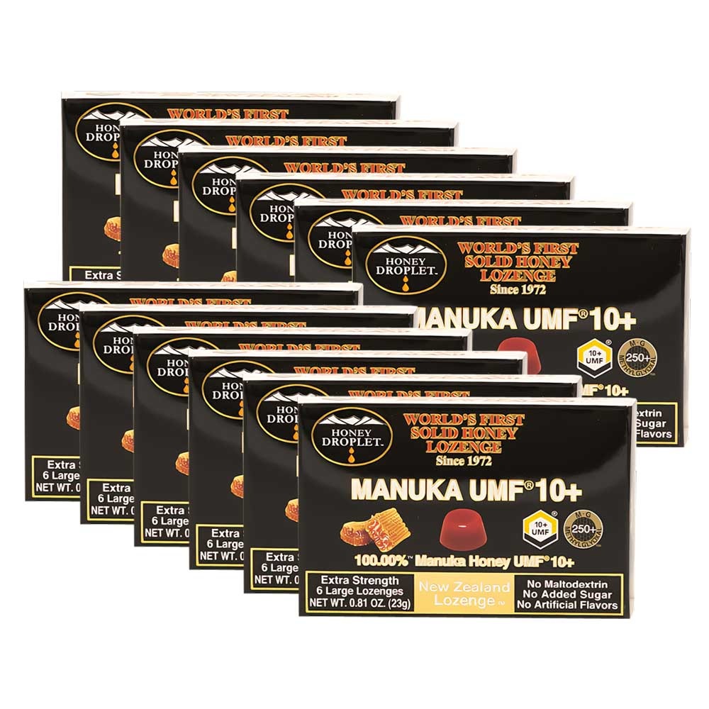 マヌカハニー キャンディ UMF 10+ 12箱 72粒 ハニードロップレット マヌカ 蜂蜜 はちみつ 飴 のど飴 ドロップ 高級 抗菌 贈り物 喉ケア 活性 自然 のどあめ 食品