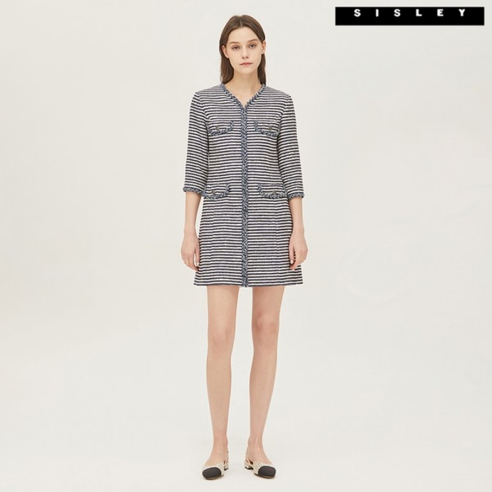 (シスレー) シスレートルーディツイードドレス SAOP07211_NY袖なしミニ・膝丈ワンピ