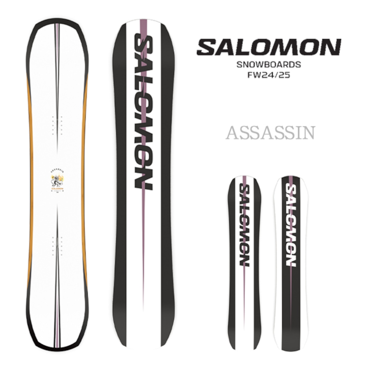 新品未使用 24-25 SALOMON BOARD ASSASSIN 153cm安心保証 即日発送 土日祝発送OK 90