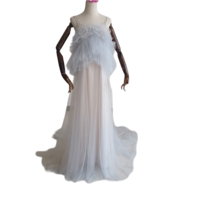 人気上昇！2ways キャミソール 薄青 シースルー ワンピース マタニティフォト 母の日 ギフト 写真撮影 41,570円