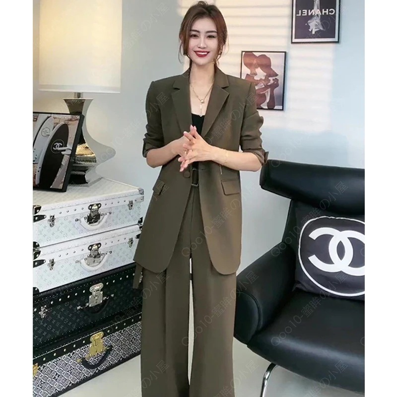 パンツスーツ レディース 2点セット春夏パンツスーツ 韓国風 ジャケット/パンツス一ツ発表会入園式スーツ大人気新作女性 面接 就活 通勤グレー-45