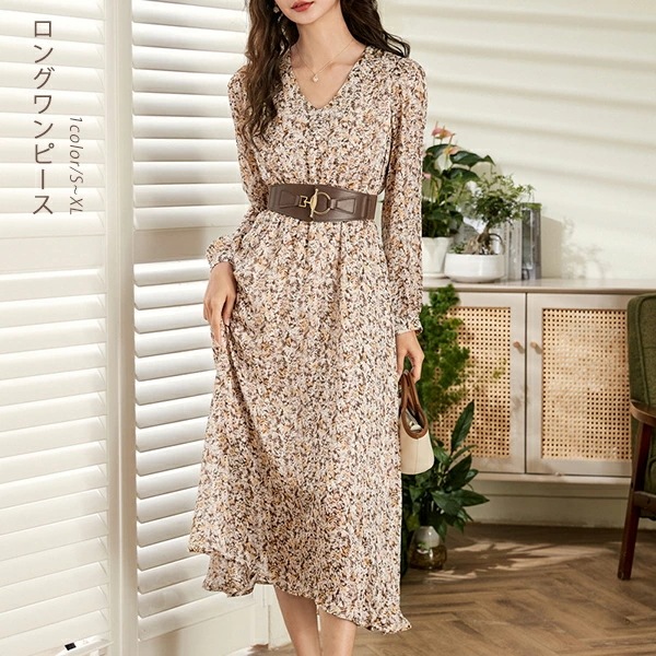 レディース ワンピース 花柄ワンピ 春ワンピース ベスト ワンピース きれいめ ワンピース 大人ワンピース Ａラインワンピース ロングワンピース 大きいサイズ シンプル おしゃれ 大人 可愛い 通勤 5,295円
