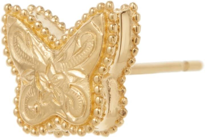 Piena ピエナサージカルステンレス316L 片耳用 1個売り ハワイアンジュエリー 蝶 プルメリア ミル打ち スクロール ピアス レディース ゴールド(ゴールド(片耳用))