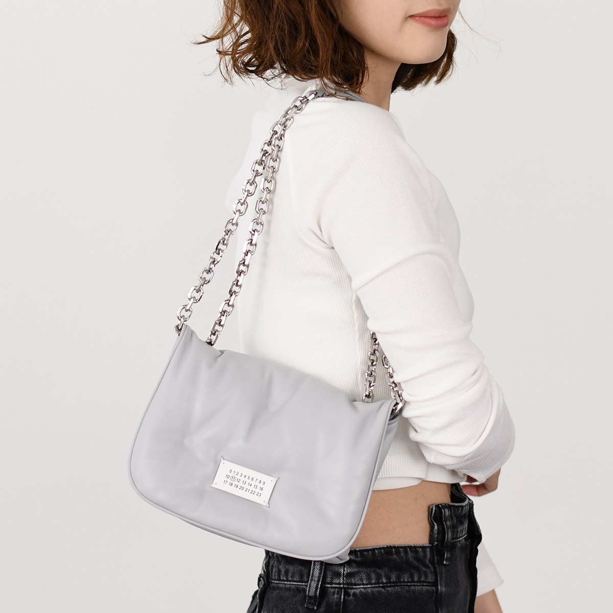 ショルダーバッグ フラップ スモール グラム スラム SB1WG0019 P4300 レディース グレー ブラック クラッチ