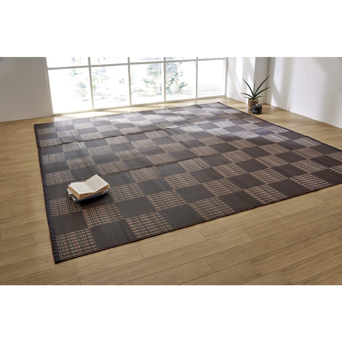 【i】ラグ カーペット ウィード 江戸間4.5畳 ブラウン 約261×261cm 日本製 洗える #2116903【北海道・沖縄・離島不可】