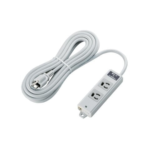RoHs準拠OAタップ 抜け止め 3P 2個口 3Pプラグ 雷ガード マグネット付き 5m グレー T-WRMK3250LG/RS