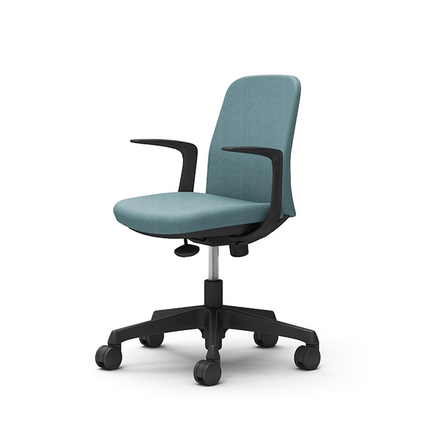 【納期約45日】オカムラ CD23CR FZH6 セージ Lives Entry Chair [オフィスチェア デザインアーム 5本脚(コンパクトタイプ) ブラックボディ ウレタンキャスタータイプ] 45,136円