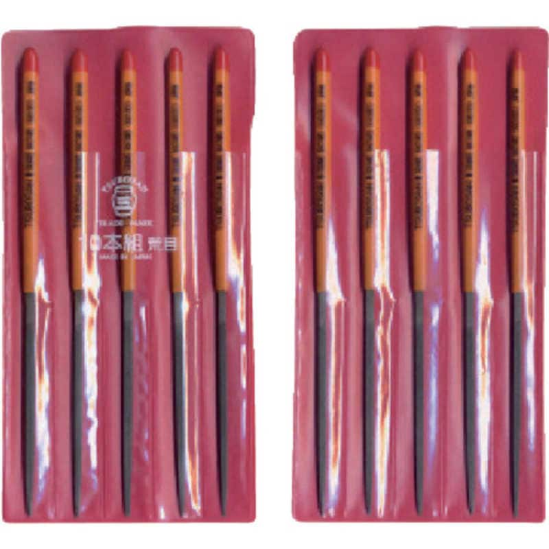 ツボサン　組ヤスリ 10本組 角 荒目　KA01001