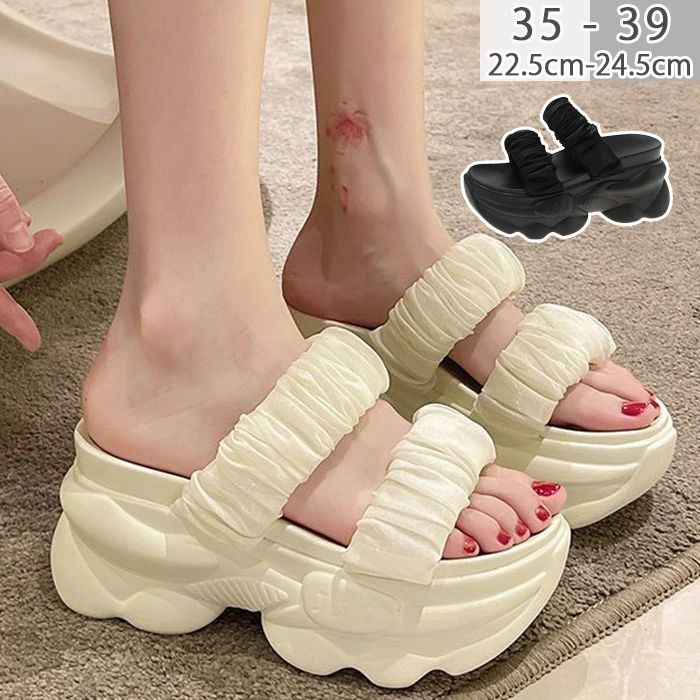 厚底サンダル アウトドア レディース 厚底 ビーチサンダル 7cmヒール 幅広 歩きやすい サンダル レディース ローヒール 美脚靴 シューズ レディース　サンダル スリッパ 滑り止め ビーチスリッパ