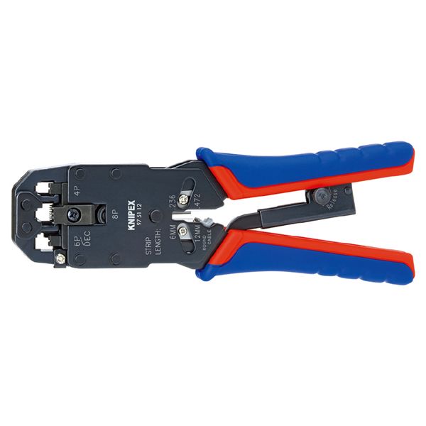 KNIPEX クニペックス ウエスタンプラグ圧着ペンチ （4／6／8ピン） コンフォート 全長200mm パック入 9751-12SB
