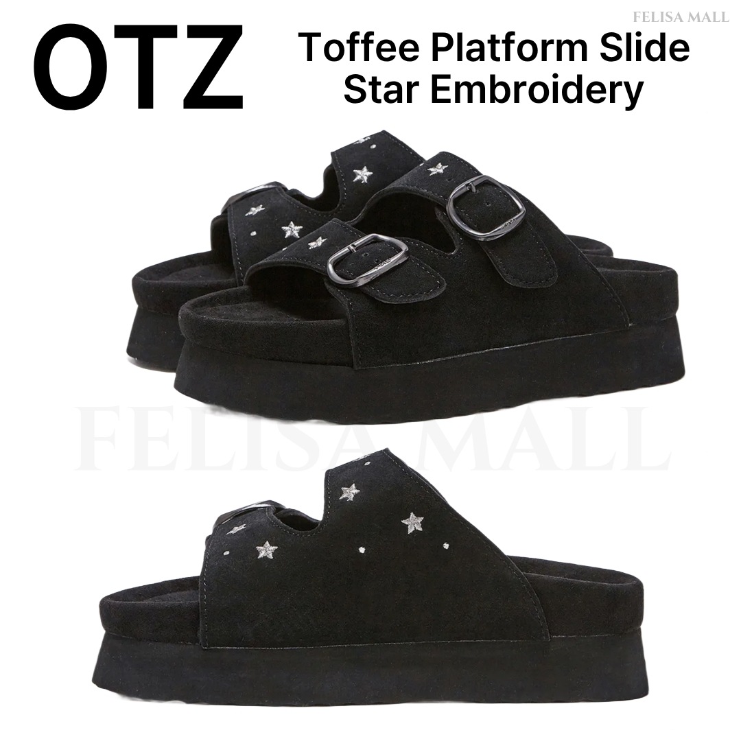 [OTZ] Toffee Platform Slide Star Embroidery 厚底ミュール 韓国人気