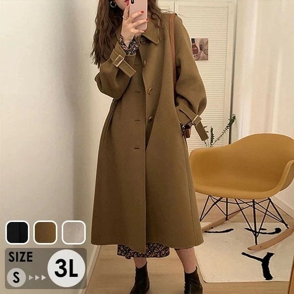 ステンカラーコート レディース ミディアムコート ロングコート 中綿コート コクーンコート 大きいサイズ 小柄 レディース 秋 冬 定番 暖かい あったか チェスター カジュアル シンプル アウター