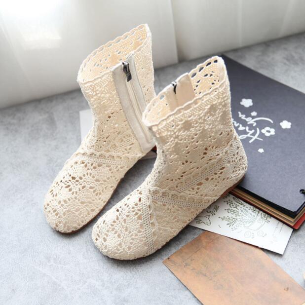 期間限定！10％クーポン発行中！サマーブーツ　ブーツサンダル　総レース　シューズ　ショートブーツ　サンダル　ローヒール　夏　シースルー　森ガール　透かし　レディース靴　夏ブーツ 疲れない靴 サマーブー